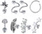 Mayhoop 8 Pcs Piercing Oreille Argent Cartilage Tragus Helix 16G Acier Inoxydable Rose Plume d'abeille Fleur Anneau segmenté Spirale Barbell Anneau Piercing Bijoux Femmes Filles
