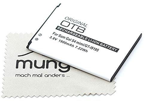 Ersatz Akku passend für Samsung Galaxy S4 mini Galaxy S4 mini LTE (Ersetzt Originalakku EB-B500BE) OTB mit mungoo Displayputztuch