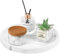 Luxspire Bandeja Redonda de Resina, 27 * 27 * 2.2cm Plato de Almacenamiento para Organización y Decoración de Cuarto de Baño, Hogar, Salón, Joyas, Sala de Estar - Grava Blanca