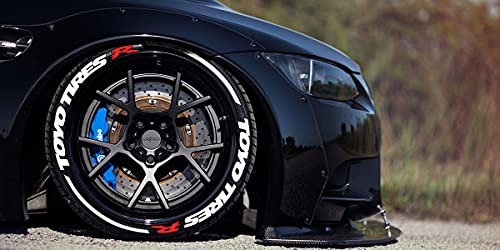 Ps1 Toyo Tires R mit Ring - Stripes Reifenbeschriftung Reifen Aufkleber Sticker Set für 4 Reifen Gummi Aufkleber TYRE Stickers 14-22 Zoll