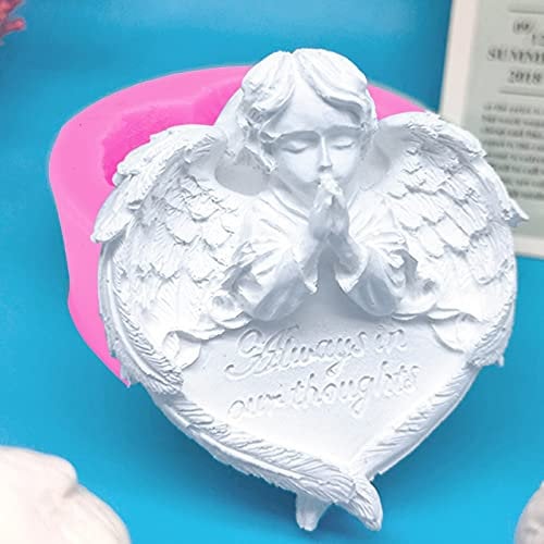 Candle MoldAngel Silicone Mold, 3D Baking Tools Chocolate Moon Cake Pudding Mould Soap, Cake Decoration, 3D Angel Resin Mold Handcraft Tools