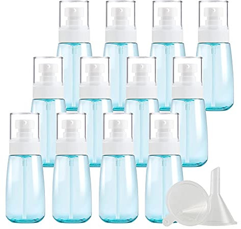 ZEOABSY 24 Pieces 80 ml BlueLotion Pump Bottles & 2PCS Funnel, 80ml Empty PETG Plastic Cosmetic Gel Travel Container for Cosmetic, Make up, Travel