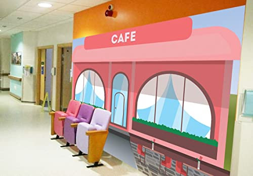 Sunny Graphics Print Cafe Coffee Shop Dementia Alzheimer Friendly Photo Wallpaper Mural Senior Care Home Decoration Poster Memory Recover Wall Covering 260x175cm