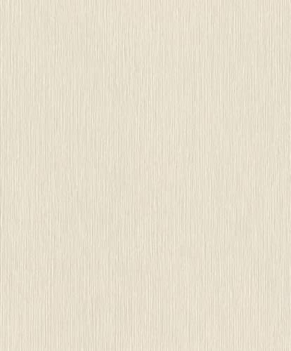 Rasch Tapete 844313 - Einfarbige Vliestapete in Hellbeige mit textiler Struktur aus der Kollektion Perfecto VI - 10,05m x 0,53m (LxB)