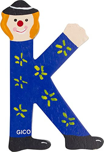 Holzbuchstaben Name Kinderzimmer groß Deko für die Tür, lustige Clowns, A-Z, Höhe ca. 9 cm, Holz Buchstabe 7361 (K)