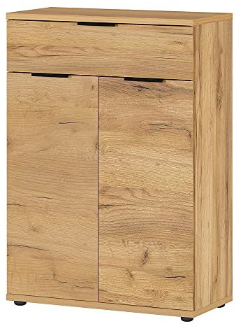 Lomadox Garderobe Schuhschrank in Navarra Eiche Nb., B/H/T: ca. 75/108/37 cm