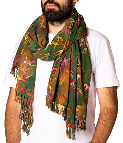 PANASIAM Scarf Batik 190X116cm, B207 jungle green, L