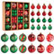 44 Stück Weihnachtsbaumkugeln, Weihnachtskugeln Kunststoff Set, Wetterfeste Weihnachtskugeln, für Festival Dekore Weihnachtsbaumschmuck, Traditionelles Thema Rot Grün