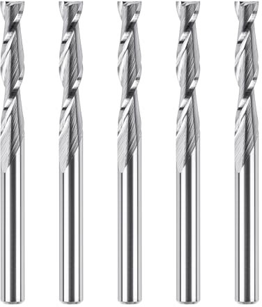 SpeTool 5 fresas en espiral de 4 mm, vástago upcut 22 mm, longitud de corte, fresadora para fresadora superior, 2 flautas, fresadora CNC, fresa de ranura VHM, fresa para madera, fresa de ranura en