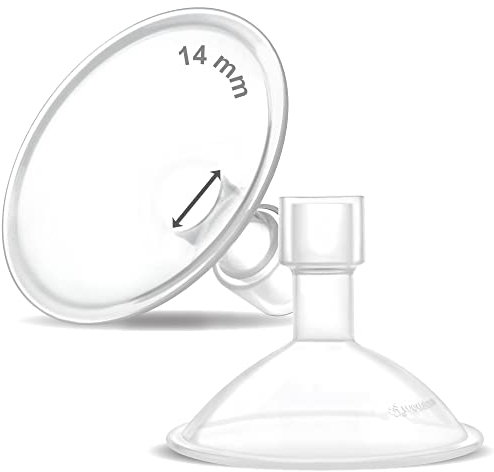 Maymom MyFit Crater Series 14mm Two-Piece Design Small Breastshield Compatible with Medela Breast Pumps; Not Original Medela Pump Parts; Replace Medela Shields; Fit Flex Connector; 2pc