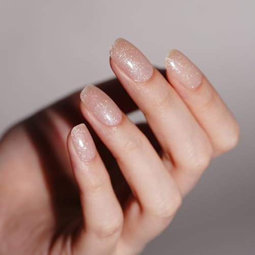 DANNI & TONI Halb ausgehärtete Gel Nagelfolien (Sparkle On) Transparent Klar schimmern Gel Nagel Aufkleber, Halbgehärtete Nagelfolie Nagelsticker Nageldesign Wraps 28 Aufkleber
