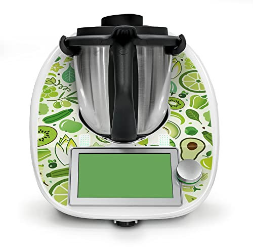 Deko Schutz Aufkleber kompatibel mit Küchenmaschine Thermomix TM6 Design Sticker Klebefolie Zubehör Küchengerät wasserfest selbstklebend RX042 (02 Obst und Gemüse)