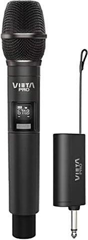 Vieta Pro Micrófonos inalámbricos, Party Mic y Party Mic Duo, Conector USB-C, 6.5 mm Mono Jack, Baja interferencia y Receptor de hasta 12 Horas de duración. (1 Unidad)