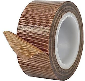Qrity 1 Stück Teflonband, Hochtemperatur Klebeband, 45mm*10m, Dicke 0,18mm, Hitzebeständig bis 300℃, für Vakuumiergerät, Handversiegelung, Impulsversiegelung