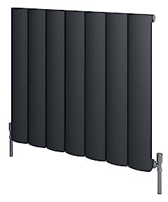 Greened House Luka Anthracite Aluminium Horizontal Central Heating Panel Radiators 600mm High 636mm Wide