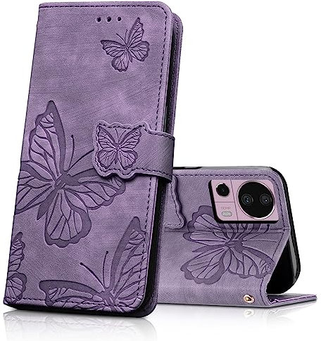 CXTcase Coque pour Xiaomi 13 Lite, Housse en Cuir PU Etui à Rabat,Magnétique Pochette Portefeuille Étui de Protection pour Xiaomi 13 Lite, Viola