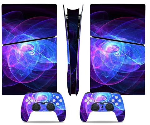 Peau Distance Console Pour PS5 Slim Skin Disc Edition & Pour PS5 Slim Skin Digital Edition Console Et Contrôleur Vinyl Cover Skins Wraps Scratch Resistant Compatible 55581 Cadeau D'enveloppements Skin