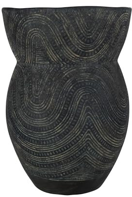 VASE Kreis Zement SCHWARZ/BRAUN