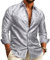 Barry.Wang Men Dress Shirts Paisley Silk Long Sleeve Button Big and Tall Down Shirt Fashion Leisure Wedding Party Prom White S-3XL