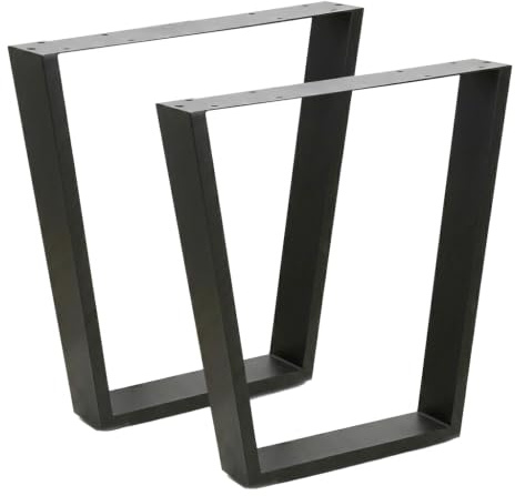 M.Pascual Patas para Mesa Trapecio Negro Pack 2 | 58×71 cm | Carga 125 kg | Fieltros Antideslizantes Incluidos | Comedor Escritorio Oficina