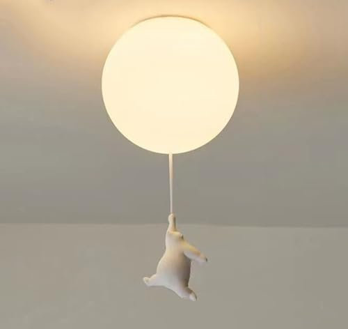 TPWEWRX Moderne Deckenleuchte Halb bündig montierte Niedlicher Bär Deckenleuchte Wohnzimmer Cartoon Bär Deckenleuchten für Kinder Schlafzimmer Kindergarten (D,25cm)