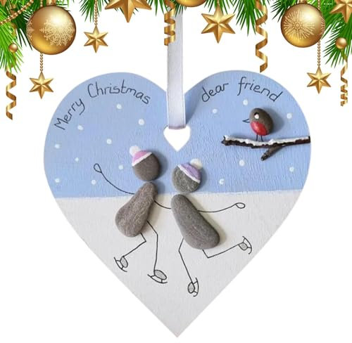 Monozoz Valentinstag-Herz-Ornamente, Holzdekoration, zum Aufhängen, Loch-Design, bezaubernde Hängeornamente, romantische Türdekoration für Wohnzimmer, Küche, Wand