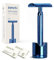 ZOMCHI Nassrasierer-Set für Damen & Herren – 10 Klingen + Ständer | Premium Wet Shaving | Zero Waste, plastikfrei & nachhaltig | Metall-Safety-Razor | Blau