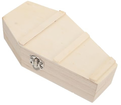 Operitacx Halloween Holz Sargbox 6X3X1 57 Zoll Unvollendete Holzbox Mit Metallscharnieren FüR SüßIgkeiten Dekoration Und Diy Bastelarbeiten
