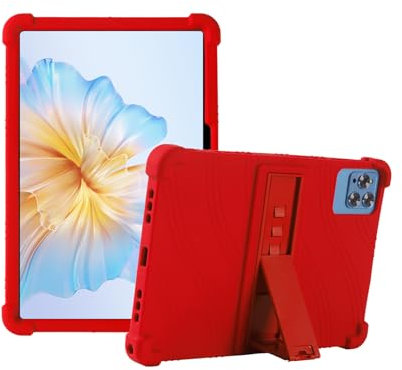 Funda universal para tablet BYYBUO, SGIN de 10.1 pulgadas, SGIN-E10P, DOOGEE U10/U9/T10, BYYBUO SmartPad A10_L, DOOGEE T10S/T10/T10 Pro, soporte para PC, tablet, silicona, anticaídas, color rojo