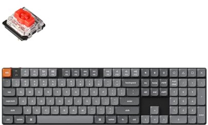 Keychron K5 Max Ultra-Slim Kabellos Mechanische Tastatur,109 Tasten QMK/VIA Programmierbar Bluetooth 5.1/2.4GHz/Wired RGB Backlit Hot-swap Low Profile Rot Switch für Mac Windows, US ANSI Layout