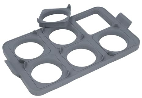 Egg Ring Tray Griddle Egg Ring Tray Silicone Pancake Ring with 6 Detachable Egg Rings for Sandwich Pancake
