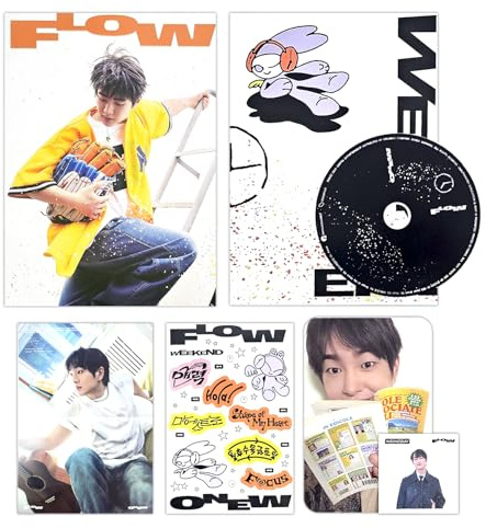 ONEW - 3rd Mini Album [FLOW] (Standard Ver. - WEEKEND Ver.) Out Box R + Photo Book + Band Seal + Sticker + Photocard + Folded Poster + 2 Extra Photocards