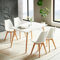 H.J WeDoo Esszimmergruppe Esstisch mit 4 Stühlen Essgrupp, Rechteckig Küchentisch und 4er Set Esszimmerstühle Sitzgruppe für Wohnzimmer Küche Büro(120x80cm Tisch+4 Weiß Stühle)