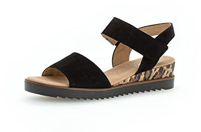 Gabor Damen Keilsandalen, Frauen Sandalen,Sommerschuhe,Freizeitschuhe,offene Schuhe,Strandschuhe,Keilabsatz,schw.(KLuchs/schw),37.5 EU / 4.5 UK