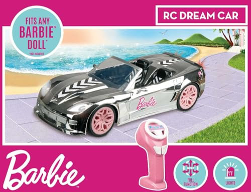 Mondo Motors - Barbie Dream Car Silver - 2.4 GHz - modèle radiocommandé à l'échelle 1:14 - phares Qui s'allument - 63813