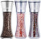 Salz und Pfeffermühle, Gewürzmühle 3er Set mit Verstellbarem Keramikmahlwerk, Salz und Pfeffer Mühle, Pfeffermühle, Chilimühle für Salz, Gewürze, Pepper Mills (19cmX6.5 cm, OhneGewürzinhalt)