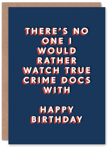 Artery8 No One I Would Rather Watch True Crime Docs With For Him Husband Birthday Card