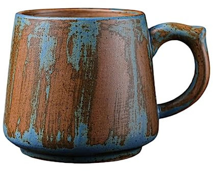 HYKJCSS Coffee Mug Mugs Handmade Rough Pottery Coffee Cup Retro 360ML Large Capacity Mug Personalized Ceramic Drinking Cup Mug For Adult Women Men(A)