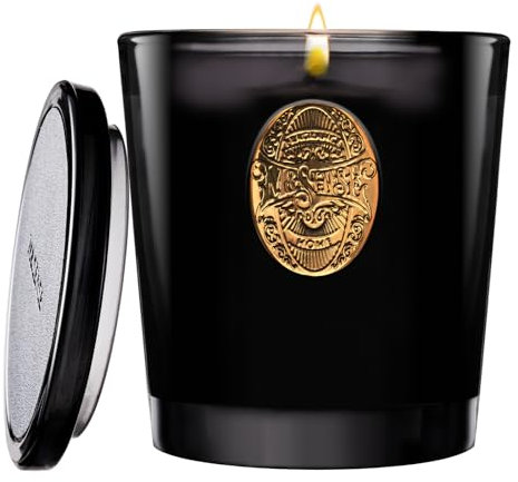 M&SENSE Bougie Parfumée Bois de Oud,260g Bougie Parfumée en Pot Bougie de Soja Naturelle,50 Heures de Combustion,Cadeaux Bougies Cadeau Anniversaire Pour Femmes & Hommes