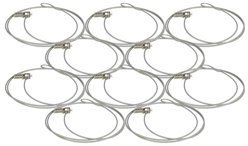 vhbw 10x Kensington Lock für Laptop Notebook | Kabelschloss mit Zahlenschloss, 1,8 m