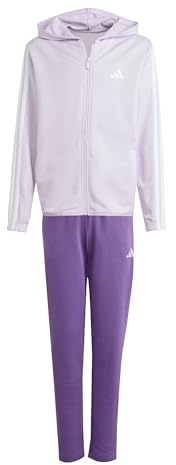 adidas Unisex Kids ESSENTIALS 3 STRIPES TRACKSUIT, ice lavender/white, 7-8 Years
