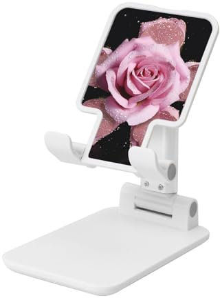 FZQVSLCM Glitzer-Rosen-Handy-Ständer für Schreibtisch, Winkel, höhenverstellbar, zusammenklappbar, Desktop-Telefonständer, tragbare Handyhalterung, Desktop-Dock, kompatibel mit allen Handys