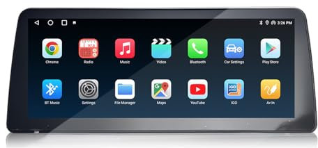 Wireless CarPlay Android Autoradio mit GPS Navi GPS Radio für BMW 3er E46 316i 318d 318i 320d 320i 323i 325i 325xi 328i 330d 330i 330xd 330xi 316Ti/BMW M3 Coupe Convertible Sedan/Limousine Cabriolet
