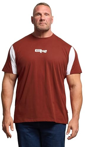 BadRhino Big & Tall Burnt Red Logo Cut & Sew T-Shirt - Men's - Plus Size Curve