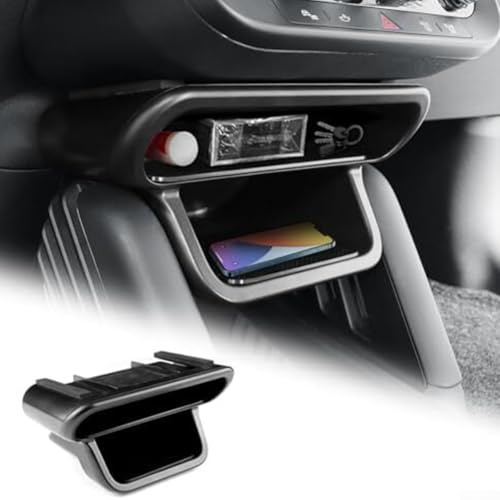 Car Gear Shift Layered Storage Box for 2024 2025 For Mini Cooper ESE J01 EV with ABS Suede, Safe and Accessible Storage While Driving (ABS Black)
