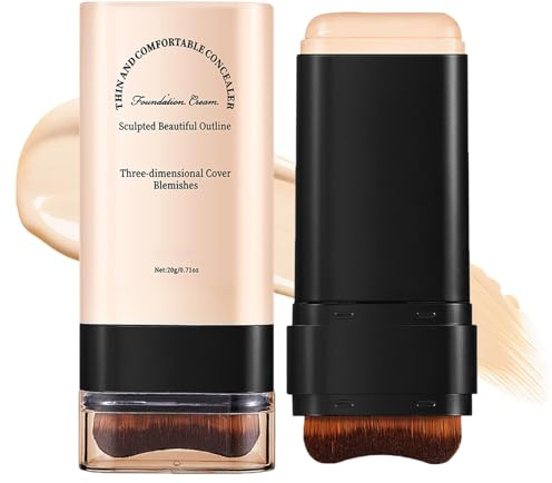 Full Coverage Foundation Stick, Double Head Longwear Concealer & Contour Stick, Mehrzweck Cremestift mit Matte Finish, Wasserfest & Langlebig Abdeckcreme, Feuchtigkeitsspendend Formel, Alle Hauttypen