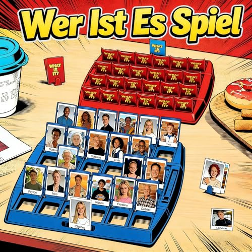 „Wer Ist Es?“ Personalisiertes Lustiges Brettspiel für 2 Personen, Erwachsene mit 24 Karten, Ideal für Familienspiele und Eltern Party