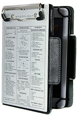 MYGOFLIGHT Universal Full-Size Leder Folio C EFB Pilot Knieboard und Klemmbrett,passend für iPad Pro 9.7 Zoll, 10.5 Zoll und 11 Zoll, 4, 9.7 Zoll und 10.1 Zoll 9 cm und Alle anderen 9-11 Zoll Tablets