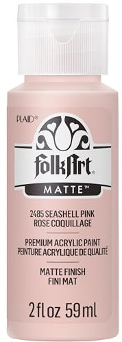 FolkArt Seashell Pink Acrylic Paint 2485 - Pintura acrílica (57 ml, rosa concha, 2)