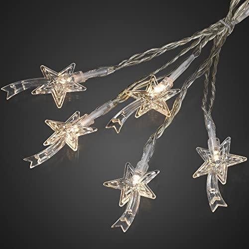 hellum Lichterkette Innen mit Sternschnuppem A, Leuchte, Glas, 3 W, A55, weiß, 10 x 15 x 20 cm Weihnachtsbeleuchtung Innen Fenster 564068